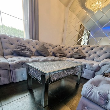 ЖУРНАЛЬНЫЙ СТОЛИК ГЛАМУР ЗЕРКАЛО С ХРУСТАЛОМ