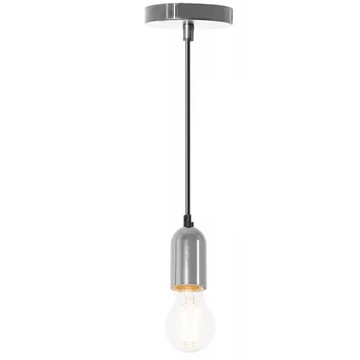 LAMPA WISZĄCA SUFITOWA ŻYRANDOL OPRAWA OPRAWKA NA ŻARÓWKĘ CHROM E27