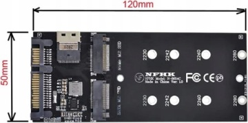 Адаптер M.2 NVMe на SFF-8654 + M.2 SATA на SATA 22