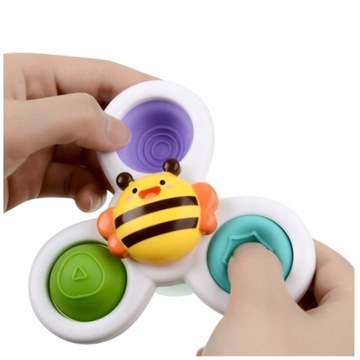 3 X ИГРУШКА ДЛЯ ВАННЫ FIDGET SPINER СЕНСОРНАЯ ПОГРЕМКА С ПРИСОСКОЙ