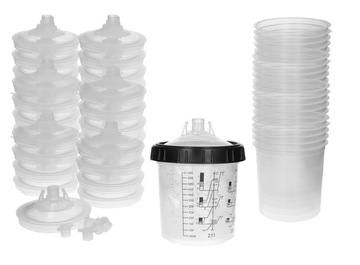 KUBKI PPS 600ML ZESTAW DO LAKIERU 190 UM 25SZT