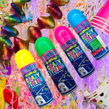 ЗМЕИ СПРЕЙ КОНФЕТТИ ДЛЯ ВЕЧЕРИНКИ ДЕНЬ РОЖДЕНИЯ НЕОН 6 ШТ.