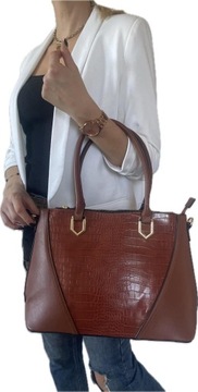 RUDA Efektowna torebka damska SHOPPER A4 aligator
