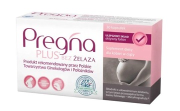 Pregna Plus bez żelaza 30 kapsułek