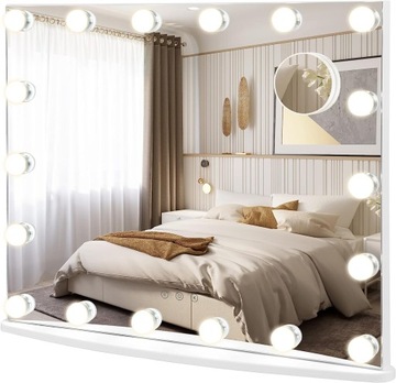 Lustro kosmetyczne LED stojące prostokąt 65 x 52,5 cm
