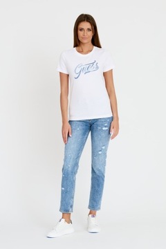 GUESS Biały T-shirt STONES&EMBRO TEE M