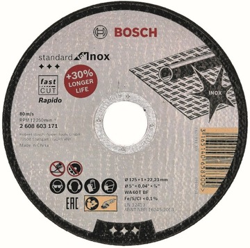 Tarcza tnąca Standard for Inox 125x1.0mm Rapido