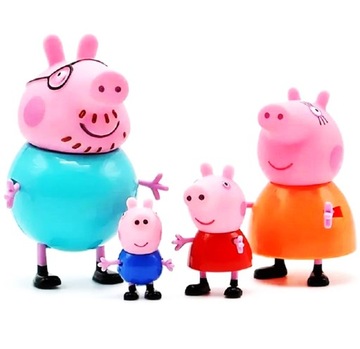 Zestaw Figurek 4 SZT ŚWINKA PEPPA PEPPA PIG GEORGE PIG ZABAWKA DEKORACJA
