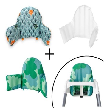 PODUSZKA + POKROWIEC BAWEŁNIANY + POKROWIEC IKEA DO KRZESEŁKA IKEA ANTILOP