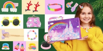 АДВЕНТ-КАЛЕНДАРЬ С ИГРУШКОЙ ДЛЯ ДЕВОЧКИ-УКРАШЕНИЯ ДЛЯ ВОЛОС