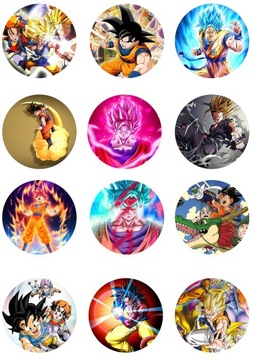 OPŁATEK NA MUFFINKI CIASTECZKA DRAGON BALL 12 SZT