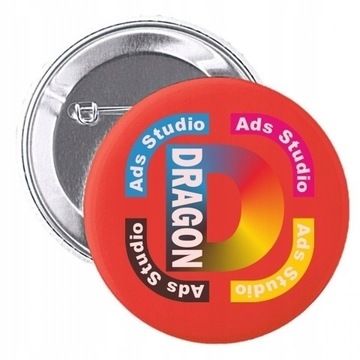 37mm PRZYPINKI BUTTON z LOGO nadrukiem 100 szt