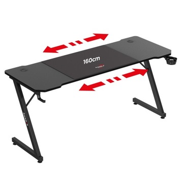 Игровой стол Huzaro Hero 4.8, черный, 160 см + панель XXL