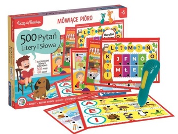 MÓWIĄCE PIÓRO LITERY I SŁOWA 500 PYTAŃ 60 ZADAŃ dla dzieci +5 lat