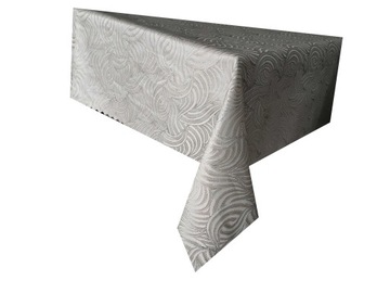 Obrus Glamour / ECRU / błysk / Srebrny / 120x200