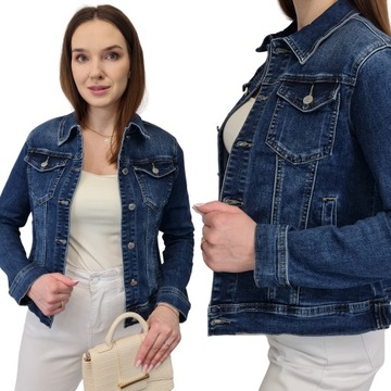 KURTKA JEANSOWA Damska Krótka, KATANA Jeansowa na Wiosnę Lato, r. L