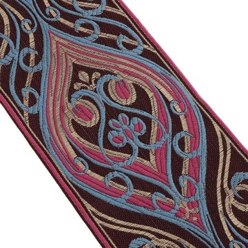 Винтажная жаккардовая ткань для штор с кружевной отделкой.