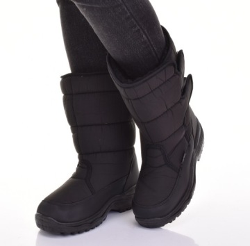 ЖЕНСКИЕ ВЫСОКИЕ САПОГИ НА ЛИПУЧКЕ ТЕПЛЫЕ ЗИМНИЕ САПОГИ ЧЕРНЫЕ