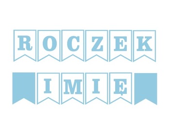 BANER girlanda 1 urodziny na ROCZEK + IMIĘ błękit