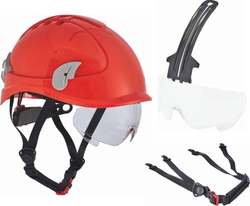 Hełm ALPINWORKER - komfort, wentylacja, okulary, EN166, EN170 / 4 Punktowy