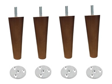 NOGI NÓŻKI DREWNIANE CIEMNY BRĄZ H130 BLACHY P130