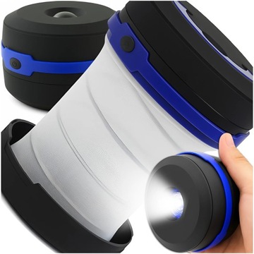 LAMPA LED TURYSTYCZNA SKŁADANA BIWAKOWA LATARKA DO NAMIOTU KEMPINGU 3 TRYBY