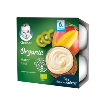 GERBER ORGANIC DESEREK MANGO KIWI Z MUSEM KOKOSOWYM 4X90 G