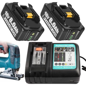2x AKUMULATOR BATERIA ZAMIENNIK DO MAKITA 18V 8Ah DO NARZĘDZI +ŁADOWARKA