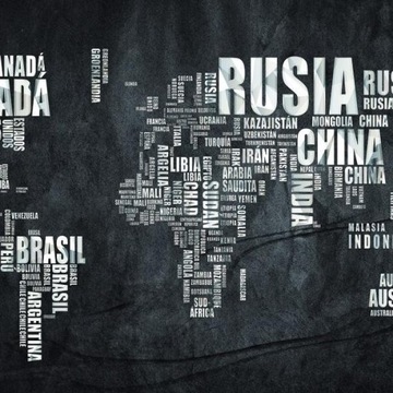 FOTOTAPETA 350x270 +KLEJ, Czarna Mapa - Hiszpański