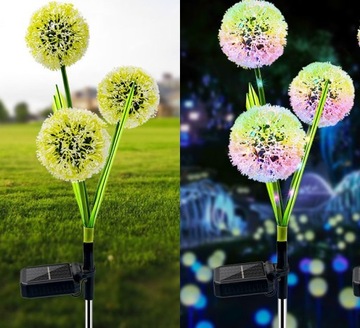 2x LED СОЛНЕЧНАЯ САДОВАЯ ЛАМПА, ЦВЕТОК, ЧЕСНОК