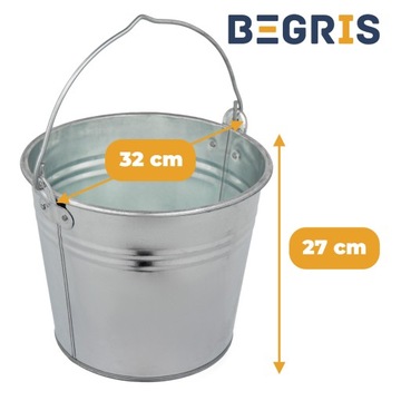 ВЕДРО МЕТАЛЛИЧЕСКОЕ ОЦИНКОВАННОЕ 14 Л, ПРОЧНОЕ ОЦИНКОВАННОЕ