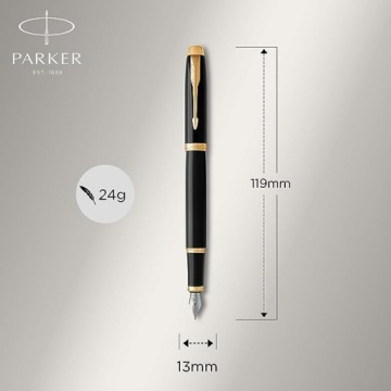 Перьевая ручка Parker IM, корпус премиум-класса с черным позолоченным покрытием БЕСПЛАТНАЯ ГРАВИРОВКА