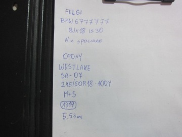 BMW 5 F07 550I RÁFKY Z PNEUMATIKA 18" 245/50R/18 6777777