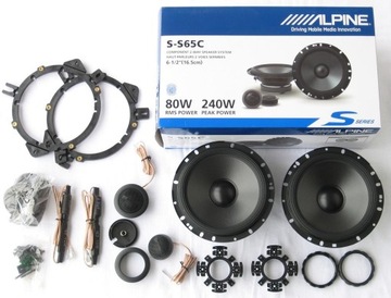 ALPINE S-S65C МЕГА НАДЕЖНОЕ ПРОИЗВОДИТЕЛЬНОСТЬ И ЗВУК, 2-ПОЛОСНЫЙ С ВЧ-ТВИТЕРАМИ