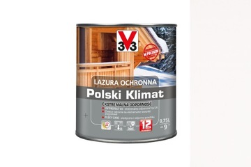 V33 LAZURA OCHRONNA POLSKI KLIMAT 12lat BIAŁY ALPEJSKI 0,75L