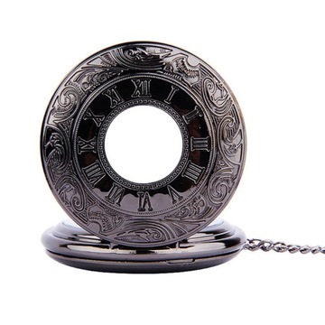 ZEGAREK KIESZONKOWY RETRO Z PODWÓJNYM WYŚWIETLACZEM STEAMPUNK