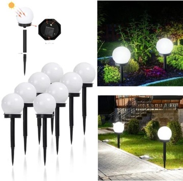 4x LAMPA KULA SOLARNA OGRODOWA MOCNA BIAŁA KULE LED XXL