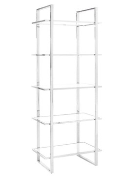 CHROMOWANY METALOWY REGAŁ SZKLANE PÓŁKI GLAMOUR