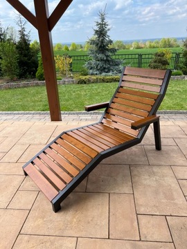 Leżak Plażowy Loft Leżanka Ogrodowa Drewno Sosna