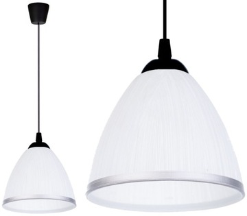 Lampa Wisząca Plafon Chrom Żyrandol Szkło led