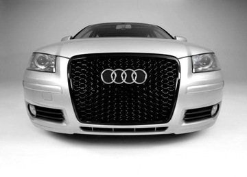 Audi A3 8P 05-08 RS с сотовой решеткой черного цвета, черный глянцевый