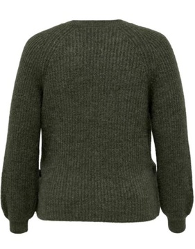 Only zielony wiązany kopertowy sweter 46/48