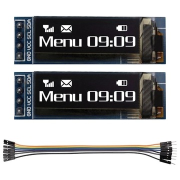 2Pcs I2C OLED Screen Driver 0.91 Inch OLED Display Module SSD1306 OLED Disp