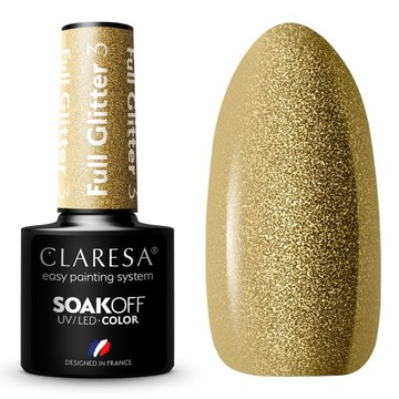 Lakier Hybrydowy Claresa Brokatowy Full Glitter 3