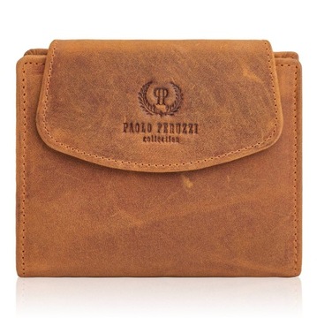Portfel Damski Paolo Peruzzi Skórzany w stylu vintage, modny kolor RFID