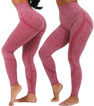 LEGGINSY WYSOKI STAN MELANŻ JOGA FITNESS 7777 S
