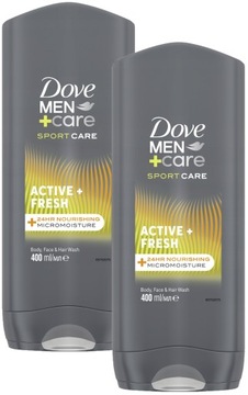 DOVE Men+Care żel pod prysznic dla mężczyzn Active Fresh 2x400 ml