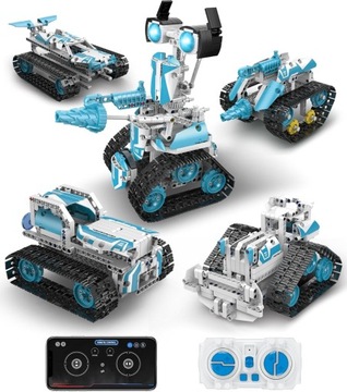 Robot zdalnie sterowany, zestaw do budowania RC 5 w 1 Robot z klocków