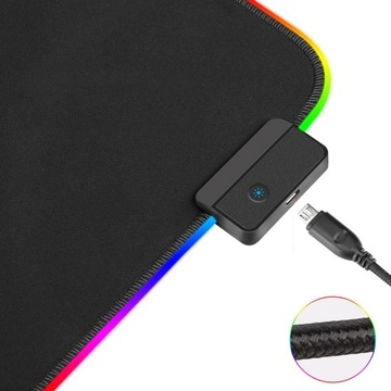 ИГРОВОЙ КОВРИК ДЛЯ МЫШИ со светодиодной подсветкой RGB, 7 ЦВЕТОВ