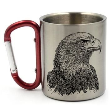 KUBEK Z ORŁEM, METALOWY KUBEK Z KARABIŃCZYKIEM, 300ML